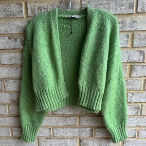 Zara Green Women's Cardigan Sweater